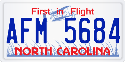 NC license plate AFM5684