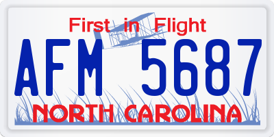 NC license plate AFM5687