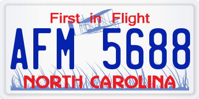 NC license plate AFM5688