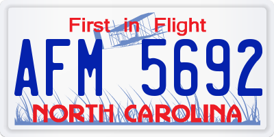 NC license plate AFM5692