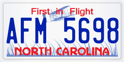 NC license plate AFM5698
