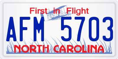 NC license plate AFM5703
