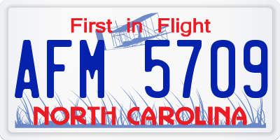 NC license plate AFM5709