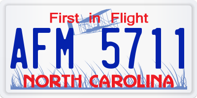 NC license plate AFM5711