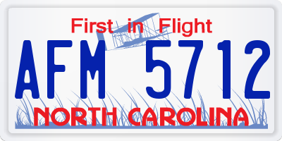 NC license plate AFM5712