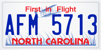 NC license plate AFM5713