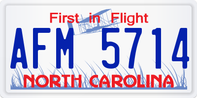NC license plate AFM5714