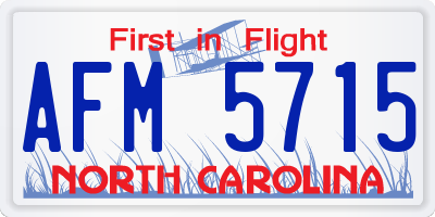 NC license plate AFM5715