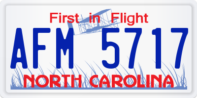NC license plate AFM5717