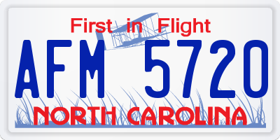 NC license plate AFM5720