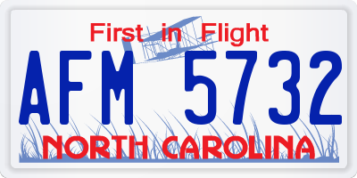 NC license plate AFM5732