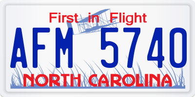 NC license plate AFM5740