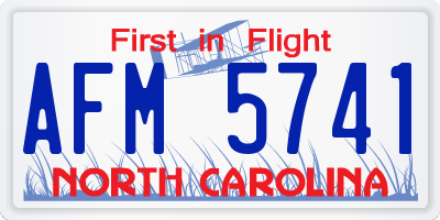 NC license plate AFM5741