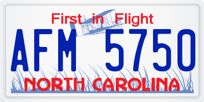 NC license plate AFM5750