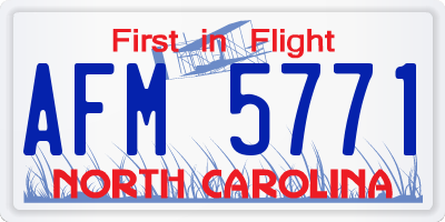 NC license plate AFM5771