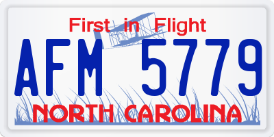 NC license plate AFM5779