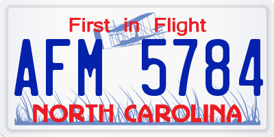 NC license plate AFM5784