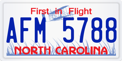 NC license plate AFM5788