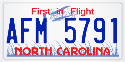 NC license plate AFM5791