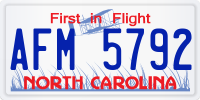 NC license plate AFM5792