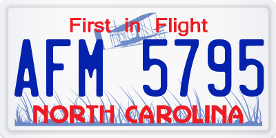 NC license plate AFM5795