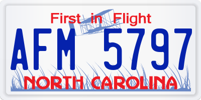 NC license plate AFM5797