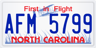 NC license plate AFM5799