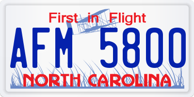 NC license plate AFM5800