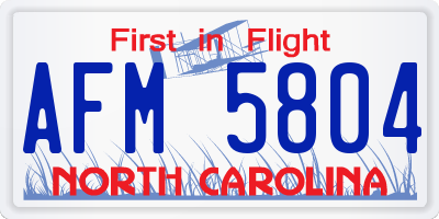 NC license plate AFM5804