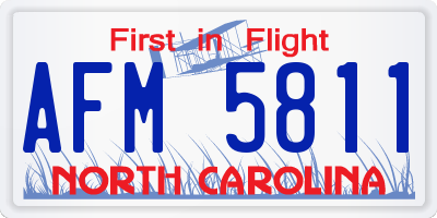 NC license plate AFM5811