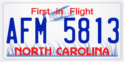 NC license plate AFM5813