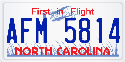 NC license plate AFM5814