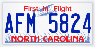 NC license plate AFM5824