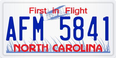 NC license plate AFM5841