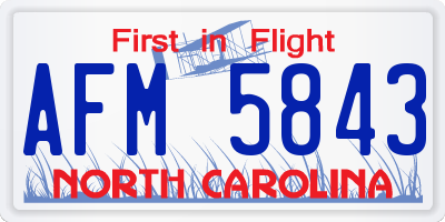 NC license plate AFM5843