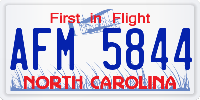 NC license plate AFM5844