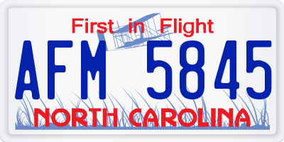 NC license plate AFM5845