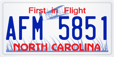 NC license plate AFM5851