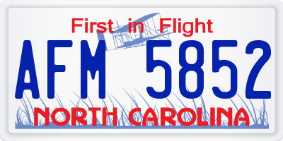 NC license plate AFM5852