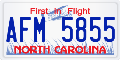 NC license plate AFM5855