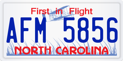 NC license plate AFM5856