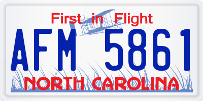 NC license plate AFM5861