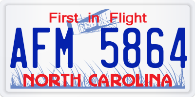 NC license plate AFM5864