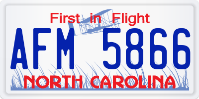 NC license plate AFM5866