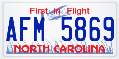 NC license plate AFM5869