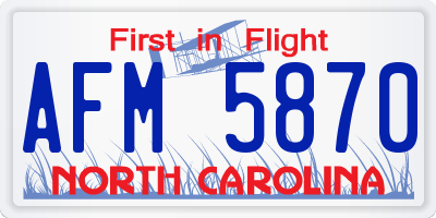 NC license plate AFM5870