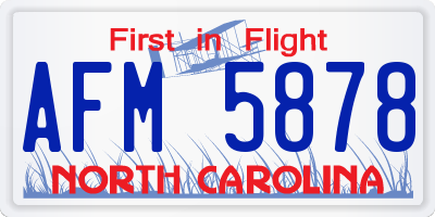 NC license plate AFM5878