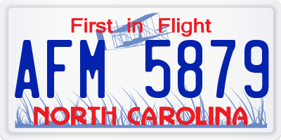 NC license plate AFM5879