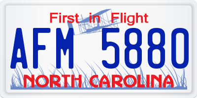 NC license plate AFM5880
