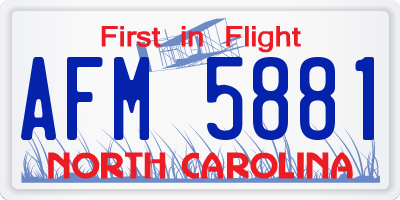 NC license plate AFM5881